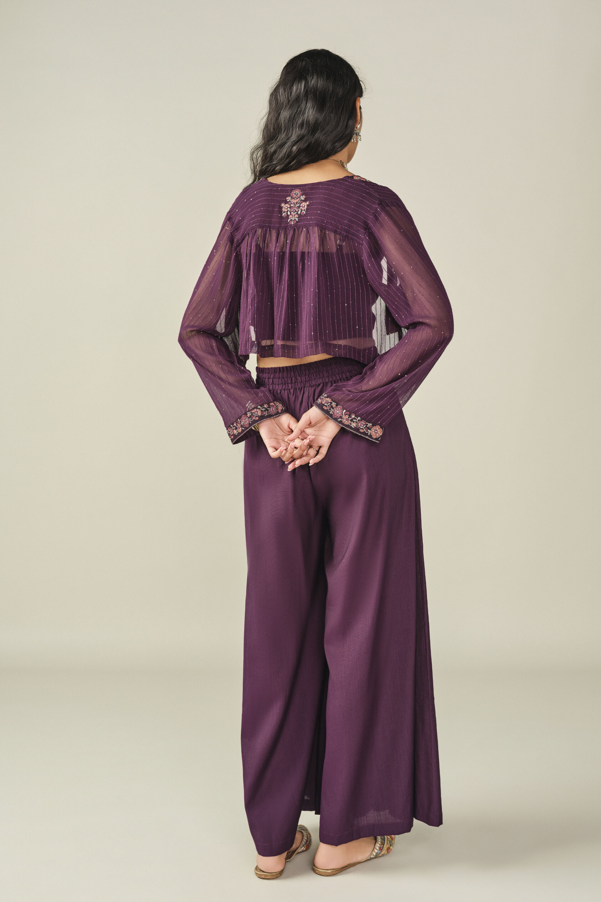 Embroidered Co-ord in Purple, Purple, image 6